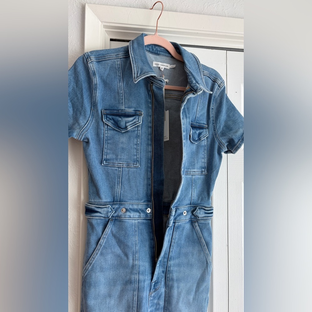 Good American: Fit for success denim jumpsuit Blue 274 - Picture 9 of 13